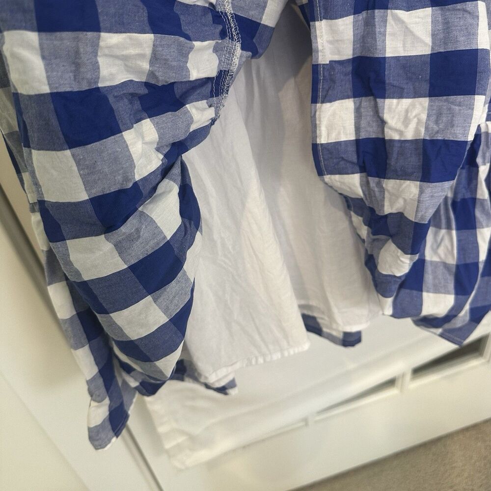 Antonio Melani Dress Women’s Size 12 Blue Gingham Midi Lined Cottagecore Dorothy - Picture 6 of 14